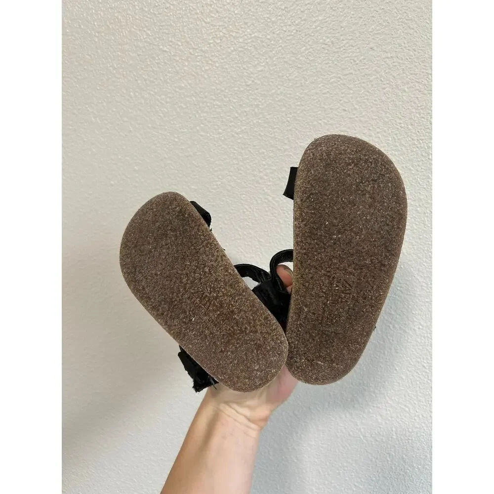 ZARA Baby Leather Sandals in Black Size 8